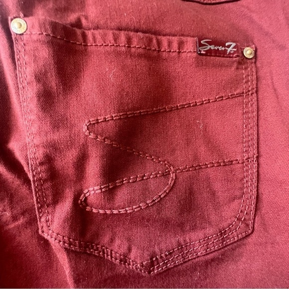 Seven 7 Tummy Less High Rise Skinny Jeans, Fired Brick Red Burnt size 14 - Picture 15 of 16